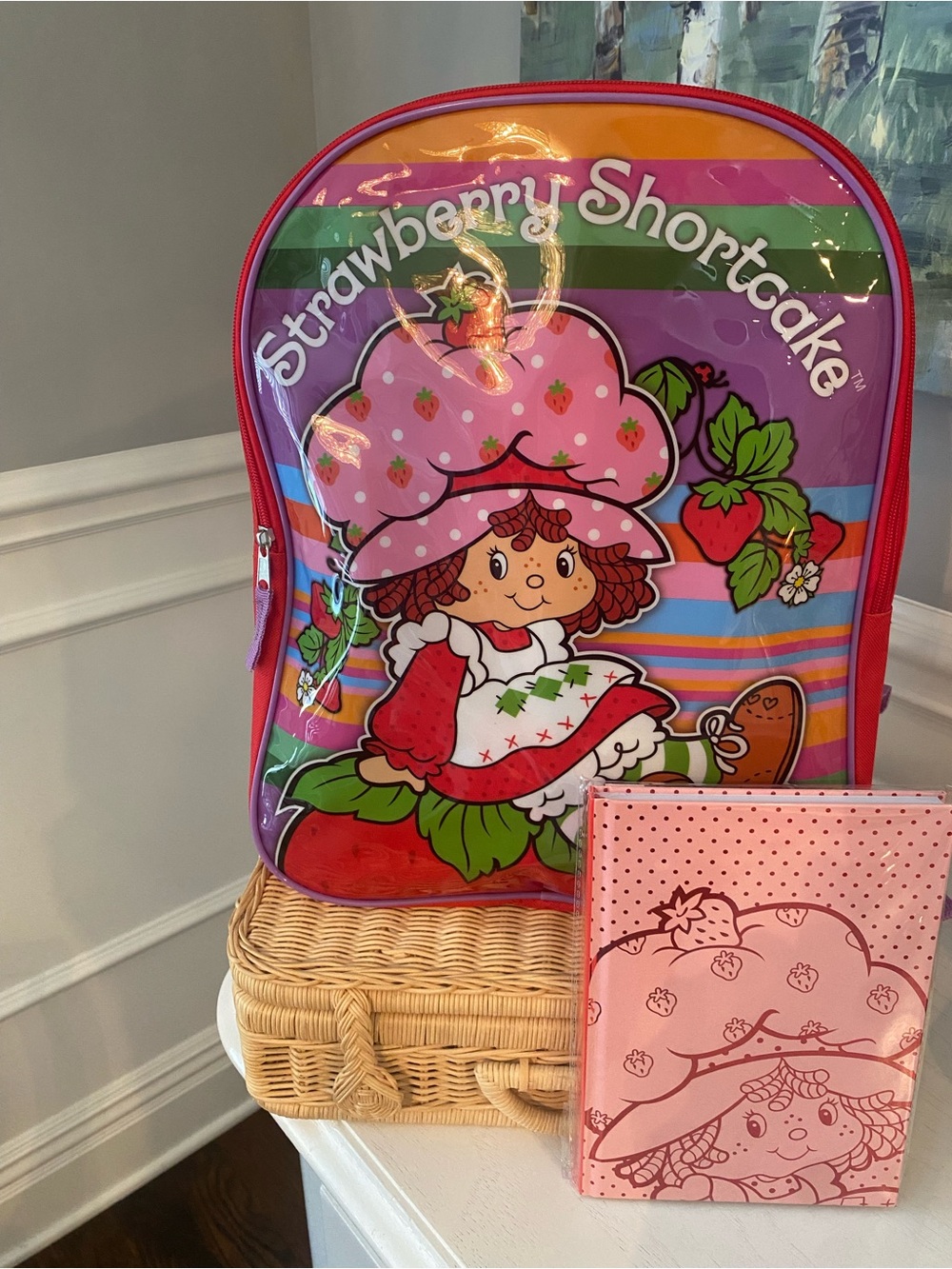 Strawberry Shortcake Backpack and notebook